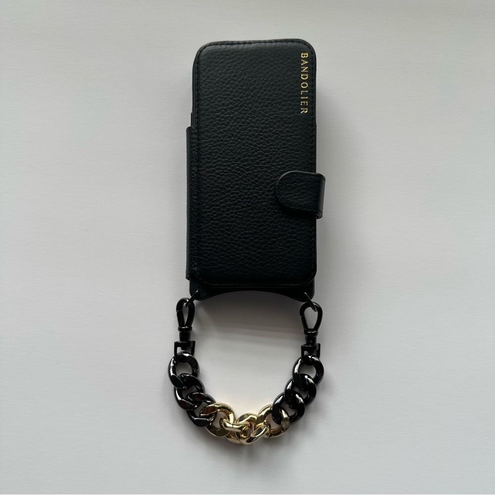 Bandolier iPhone 14 Pro Leather Folio Crossbody Combo